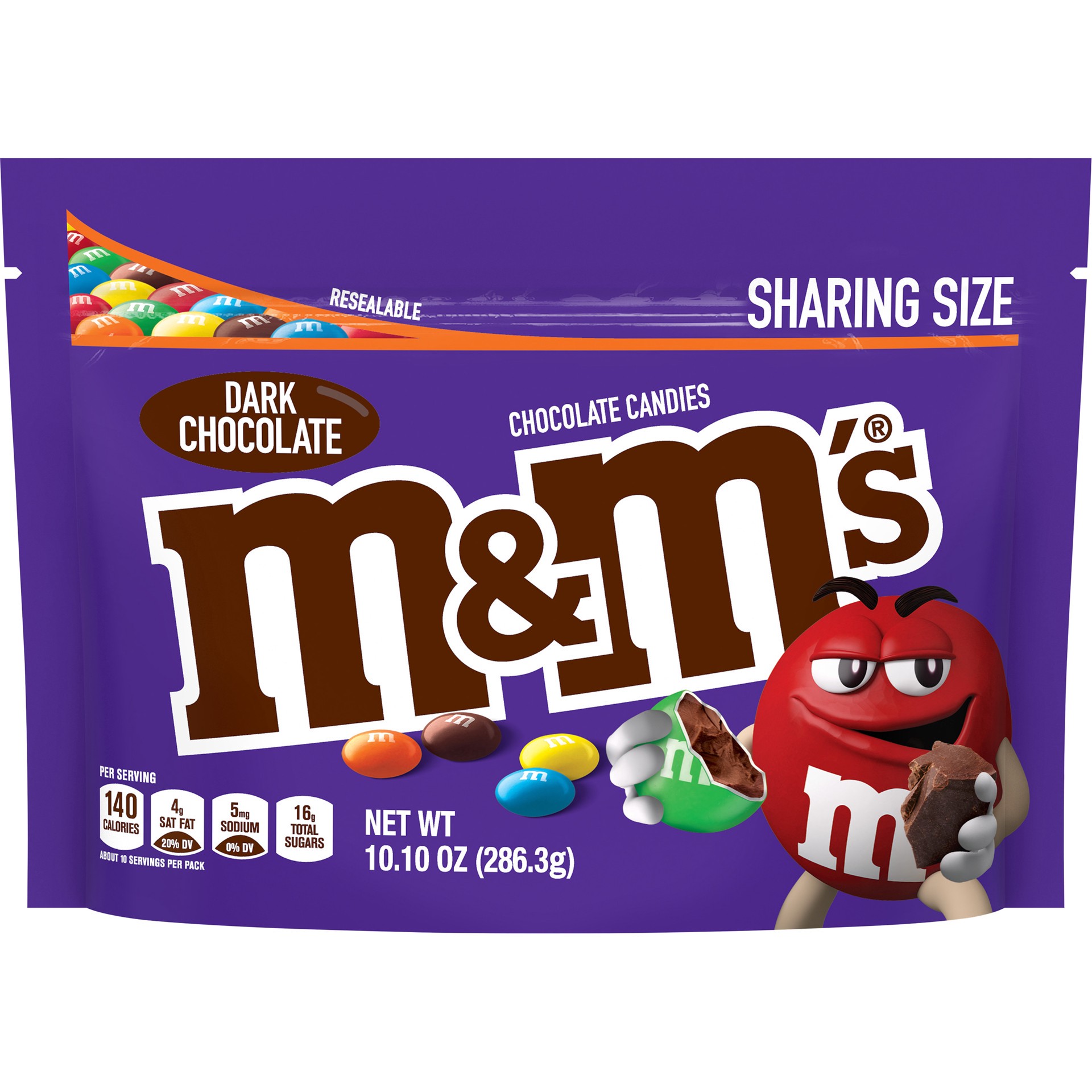 slide 1 of 7, M&M's Dark Chocolate Candy, Sharing Size, 10.1 oz Bag, 10.1 oz