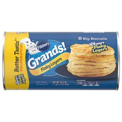 Grands! Flaky Layers Butter Tastin' Refrigerated Biscuit Dough, 8 Ct, 16.3 oz