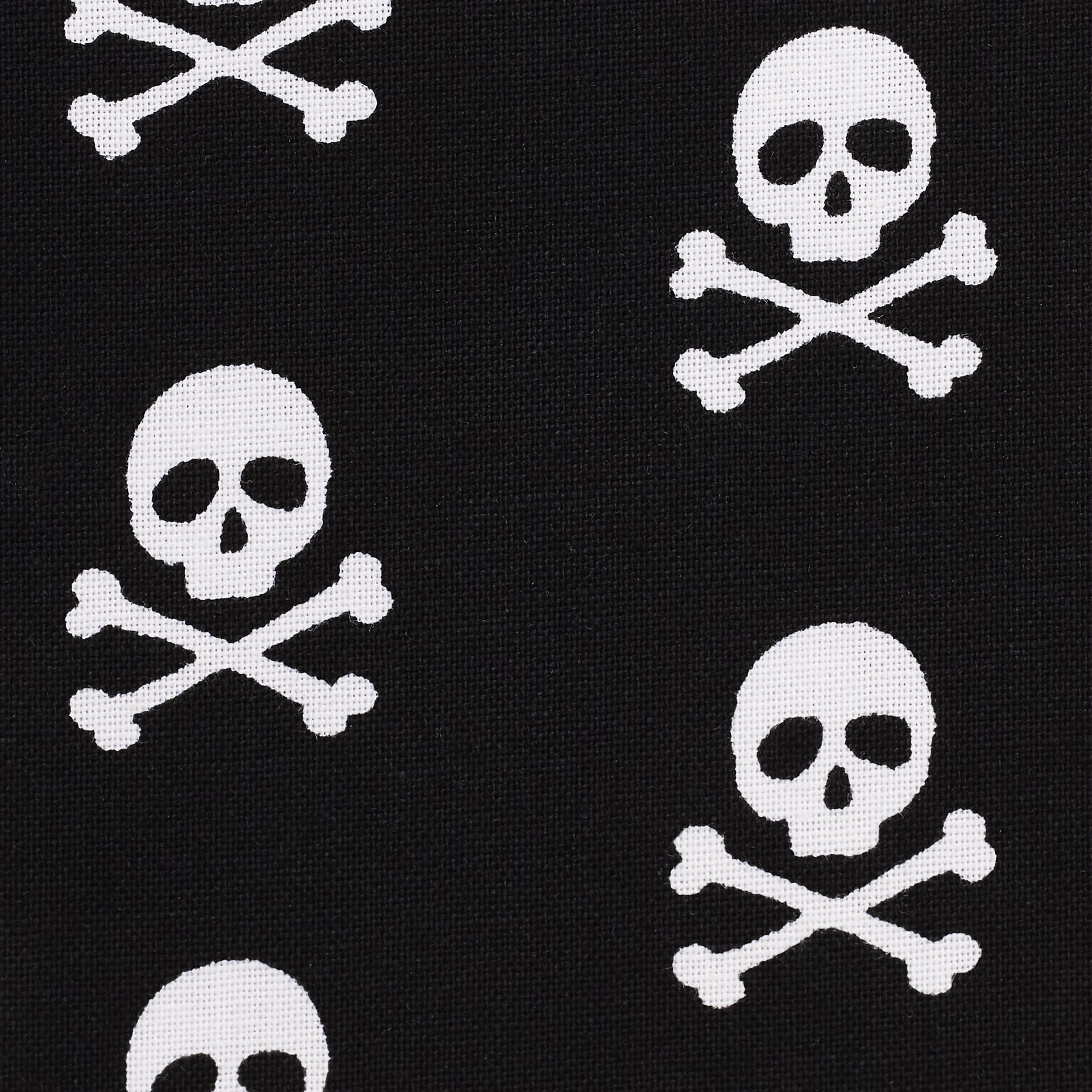 slide 3 of 3, Black Skull Fabric By Loops & Threads, 18 in x 21 in