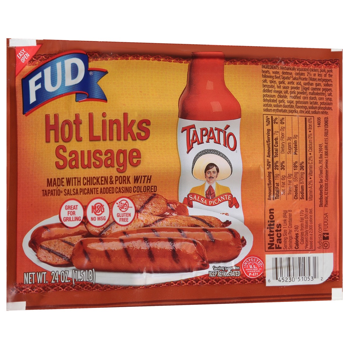 slide 2 of 9, FUD Hot Links Sausage 24 oz, 24 oz