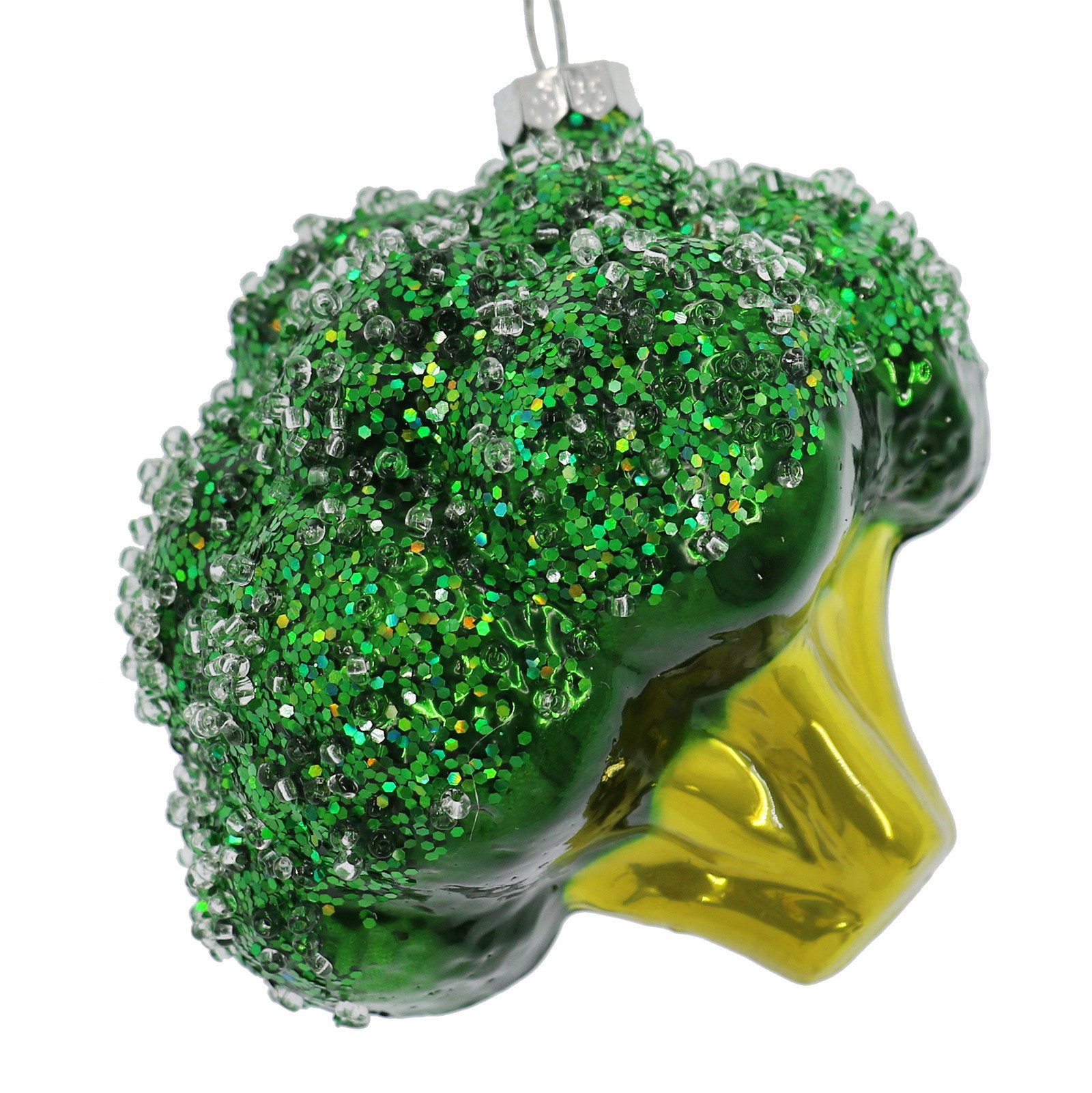 slide 4 of 4, 3.5" Green Broccoli Glass Ornament By Ashland, 3.5 in