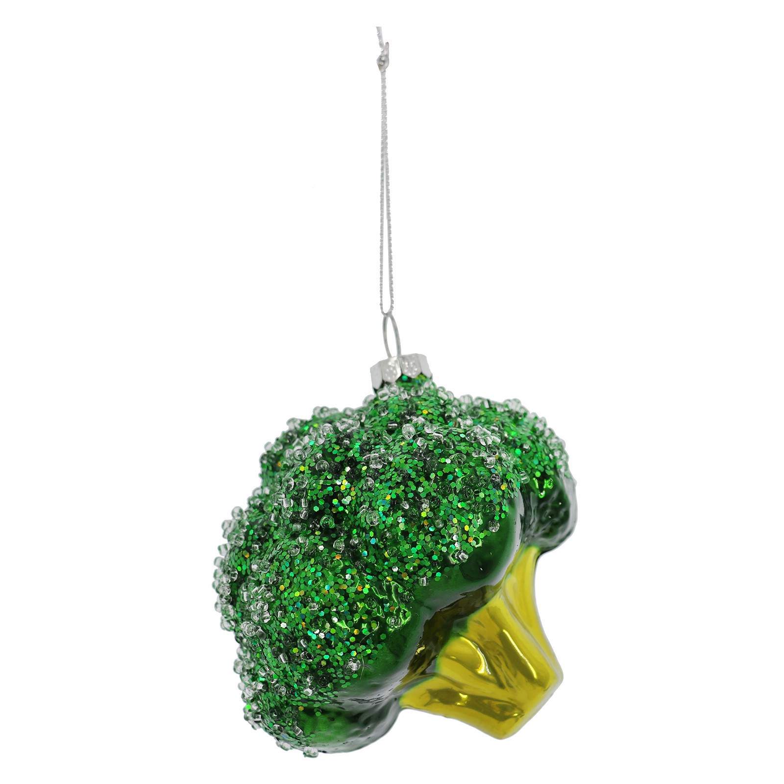 slide 2 of 4, 3.5" Green Broccoli Glass Ornament By Ashland, 3.5 in