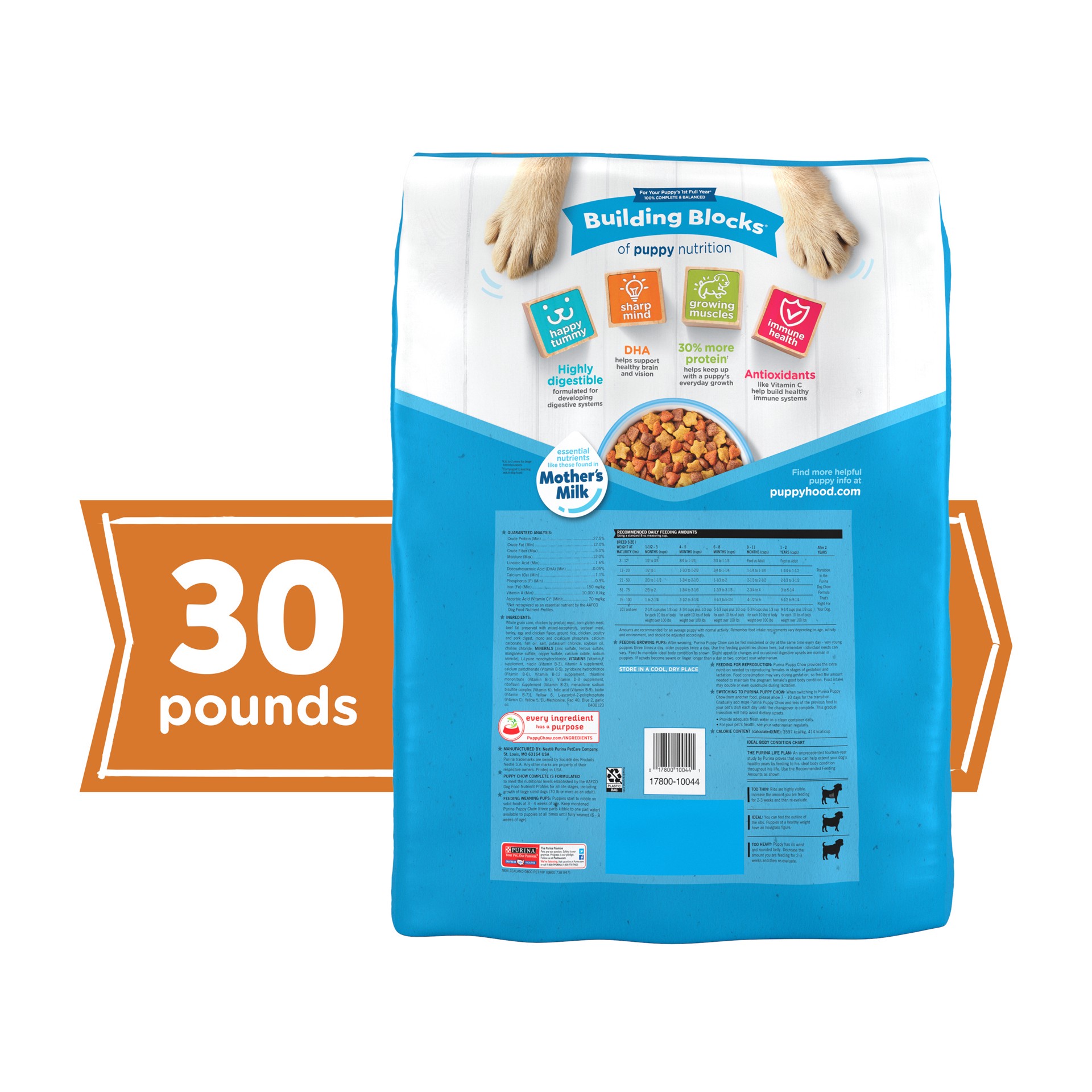 slide 5 of 8, Puppy Chow Purina Puppy Chow High Protein Dry Puppy Food, Complete With Real Chicken, 30 lb