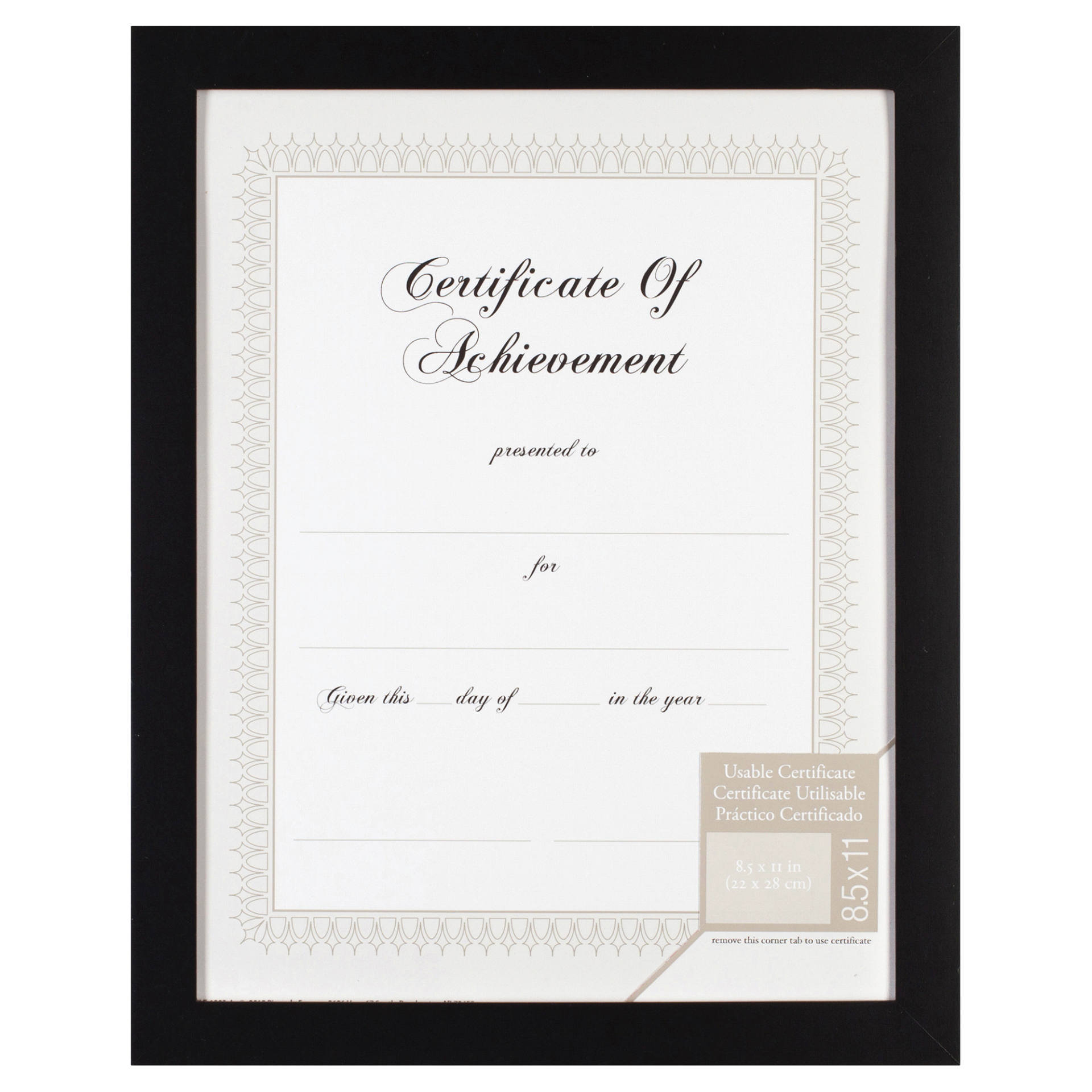 slide 1 of 1, Pinnacle 8.5 x 11 Black Document Frame, 1 ct