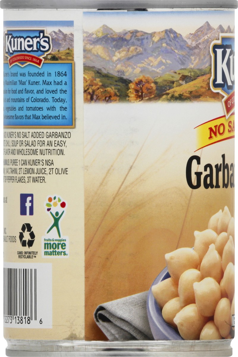 slide 11 of 13, Kuner's No Salt Added Garbanzo Beans 15.5 oz, 15.5 oz