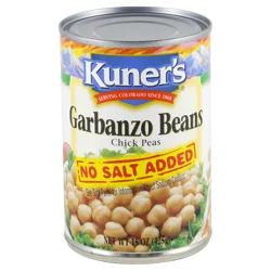 Kuner's No Salt Added Garbanzo Beans 15.5 oz