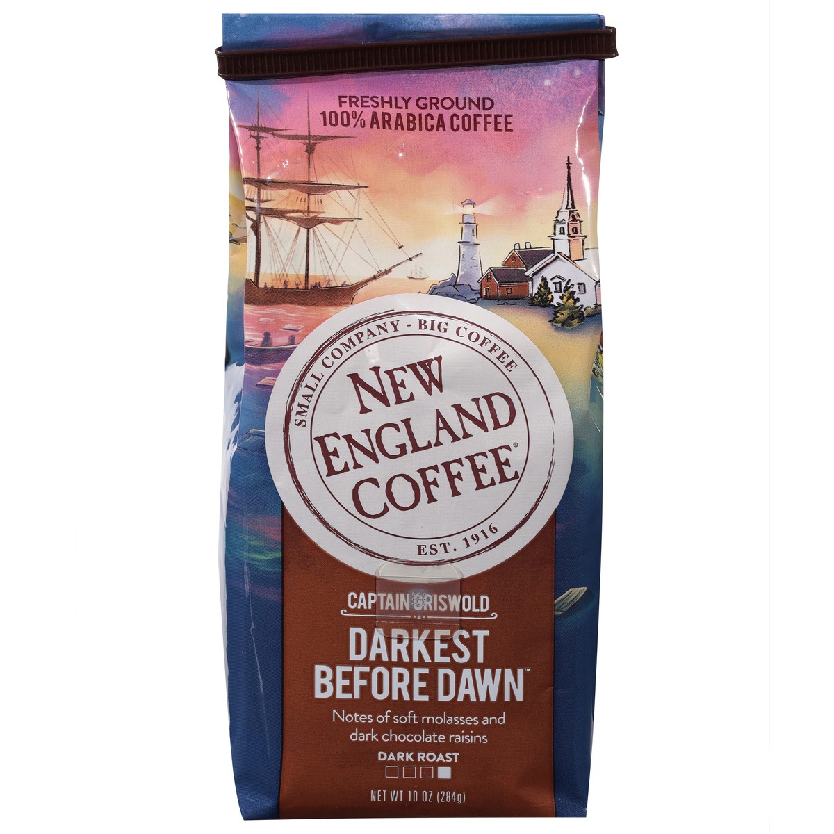 slide 1 of 1, New England Coffee Captain Griswold Darkest Before Dawn Dark Roast Ground Coffee, 10 oz