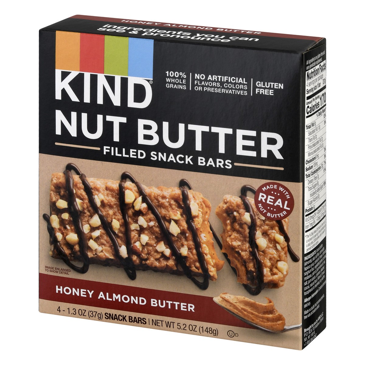 slide 5 of 9, KIND Nut Butter Filled Bars, Honey Almond Butter, 4 ct
