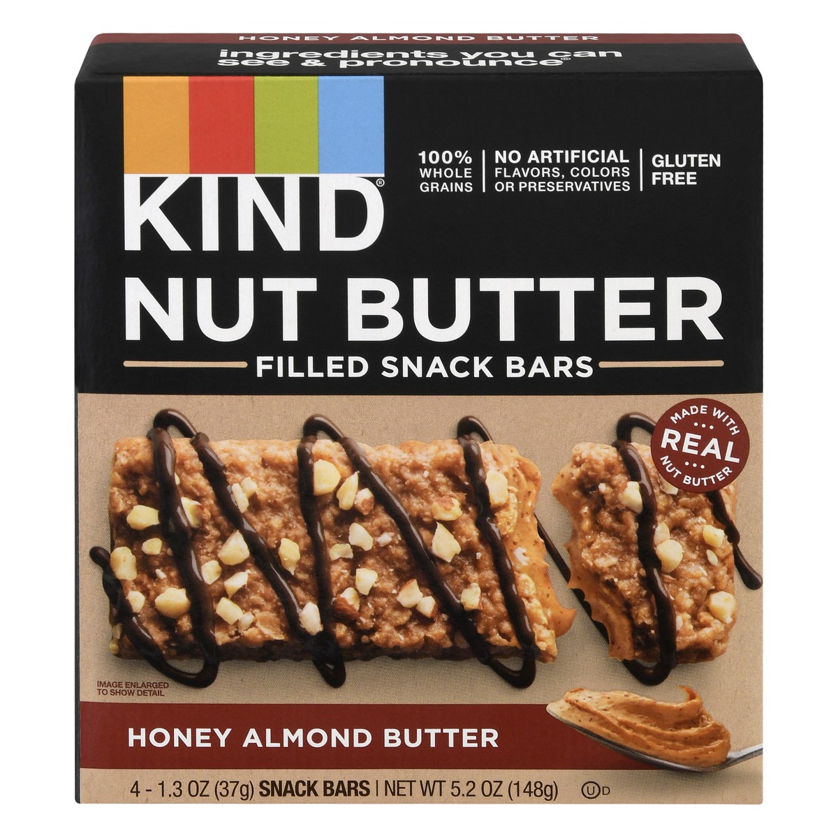 slide 1 of 9, KIND Nut Butter Filled Bars, Honey Almond Butter, 4 ct