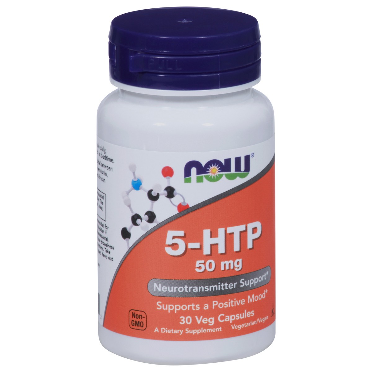 slide 7 of 9, NOW 5-HTP 50 mg - 30 Veg Capsules, 50 mg