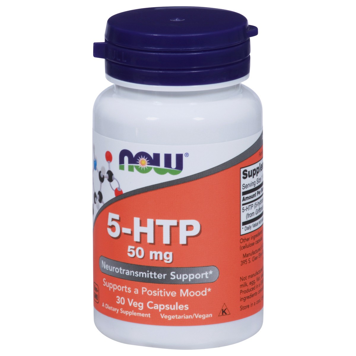 slide 5 of 9, NOW 5-HTP 50 mg - 30 Veg Capsules, 50 mg