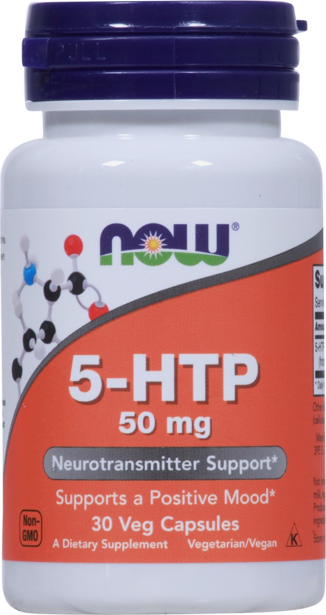 slide 8 of 9, NOW 5-HTP 50 mg - 30 Veg Capsules, 50 mg