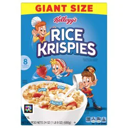 Kellogg's Rice Krispies Breakfast Cereal, 8 Vitamins and Minerals, Giant Size, Original, 24oz Box (1 Box)