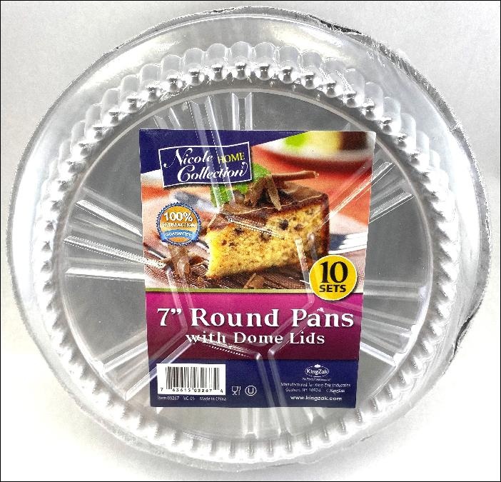 slide 1 of 1, Nicole Home Collection Aluminum Round Pan With Dome Lid, 10 ct; 7 in