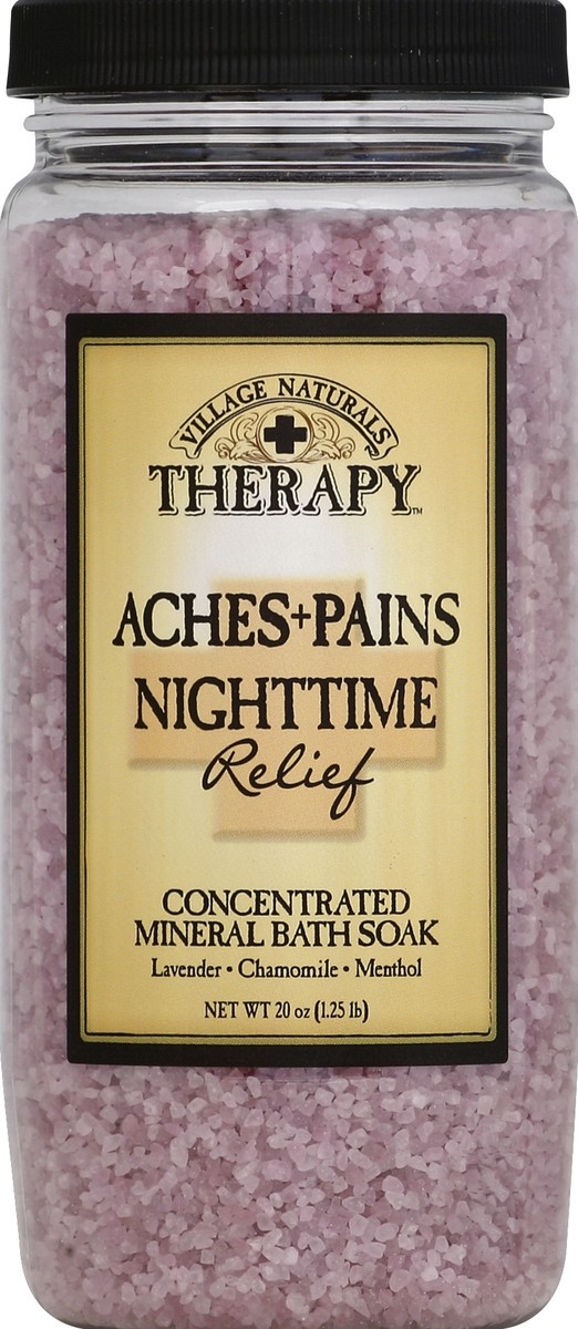 slide 2 of 2, Village Naturals Therapy Nighttime Concentrated Lavender Chamomile Mineral Bath Soak 20 oz, 20 oz