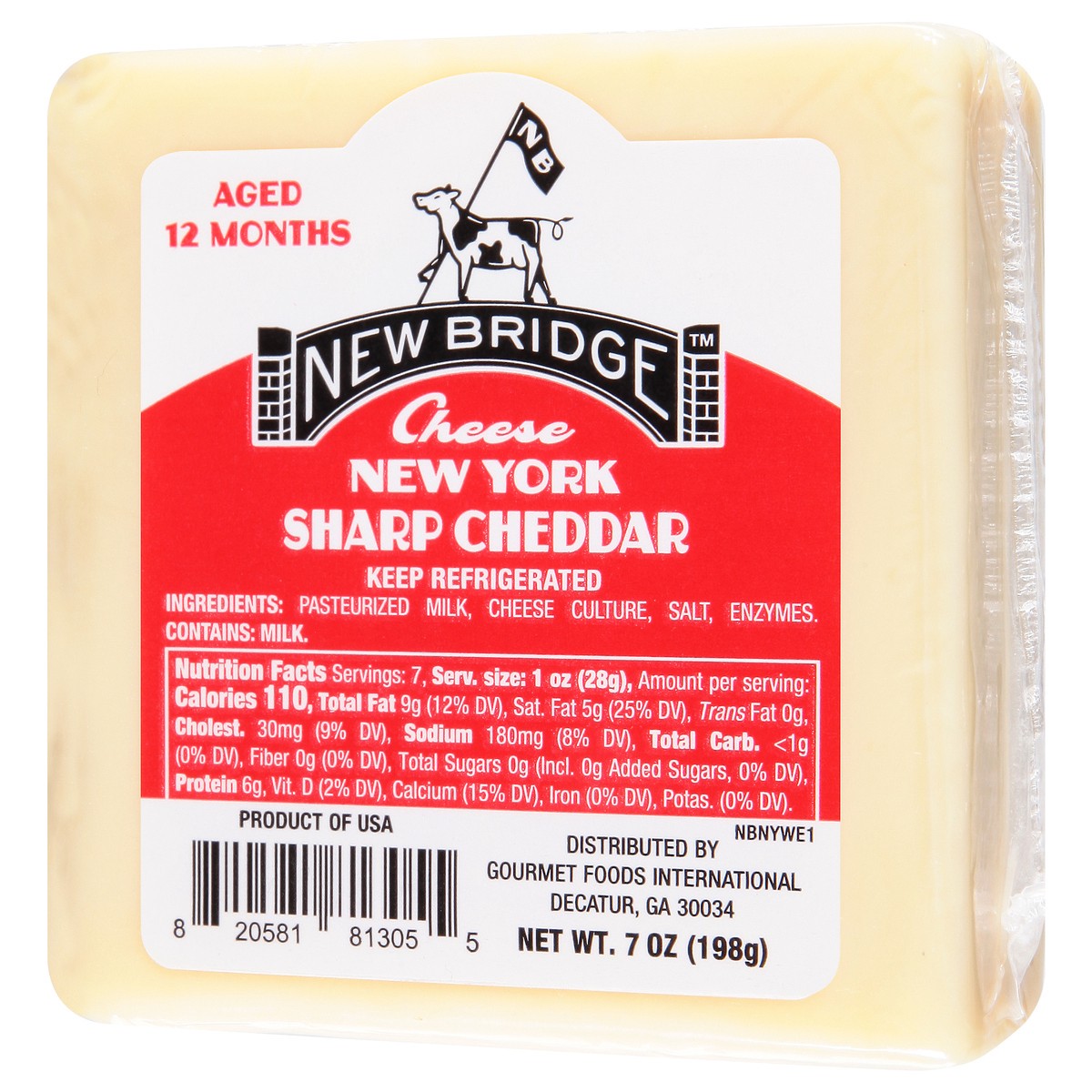 slide 5 of 12, New Bridge Cheese, 7 oz