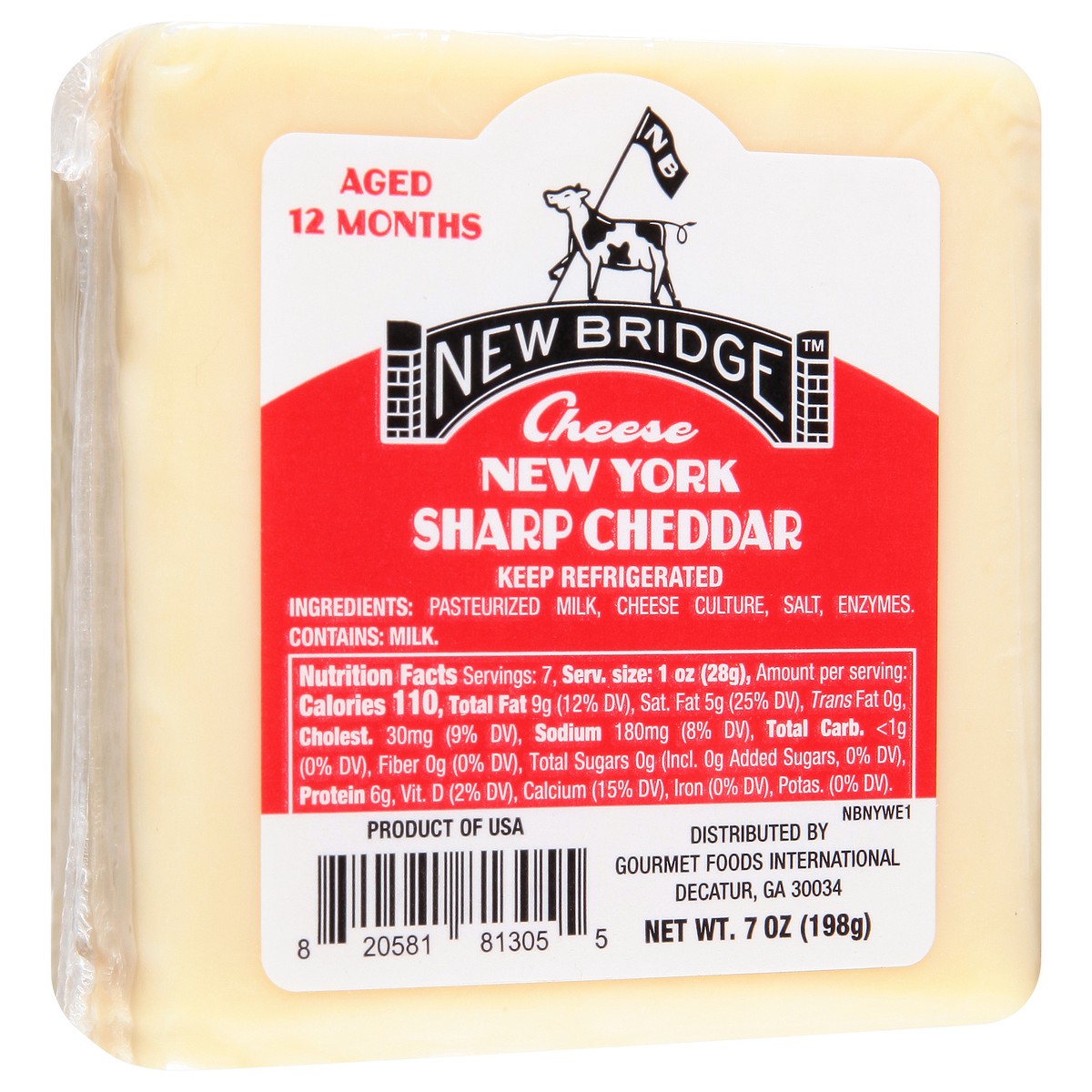 slide 2 of 12, New Bridge Cheese, 7 oz