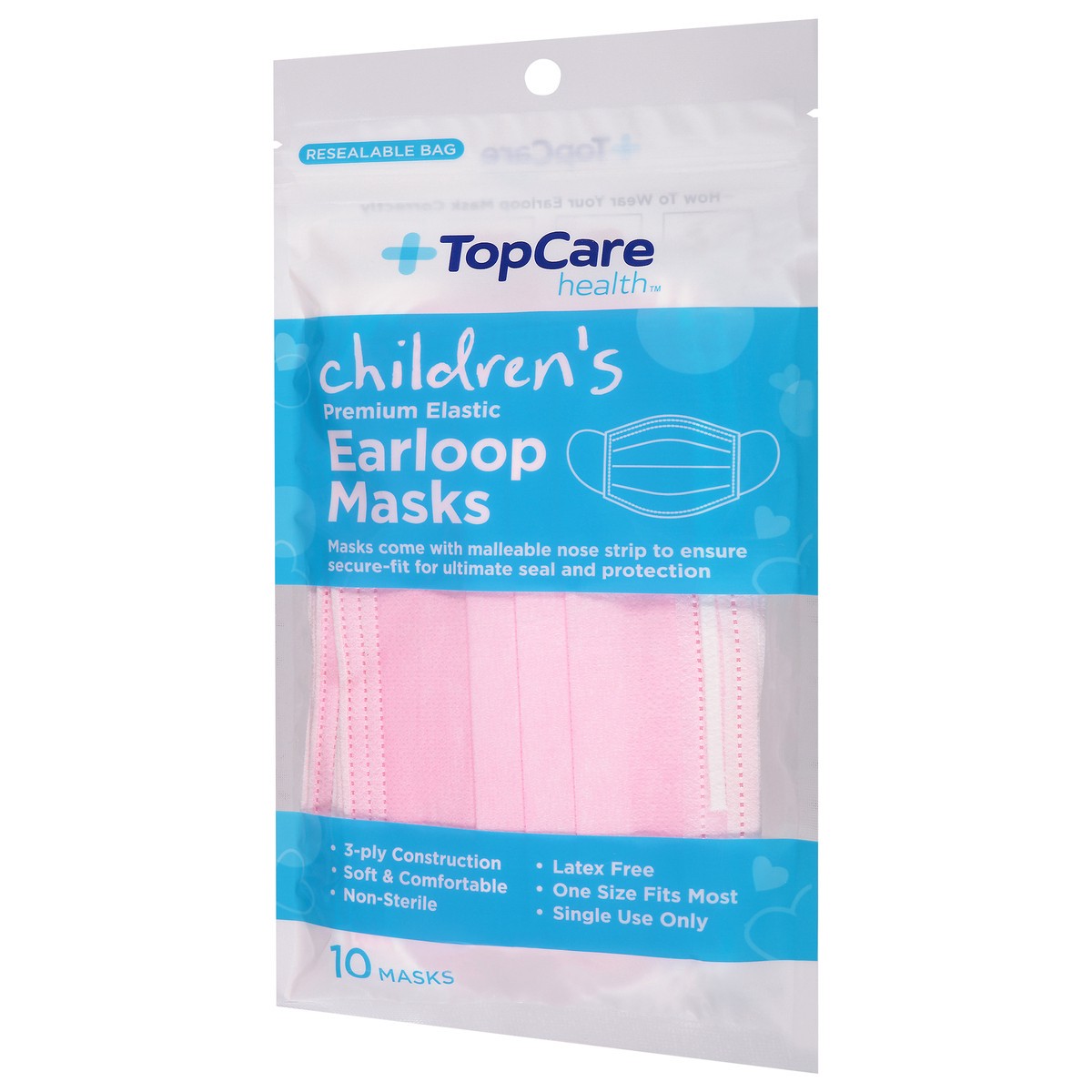 slide 8 of 13, TopCare Health Premium Elastic Children's Earloop Masks 10 ea, 10 ct