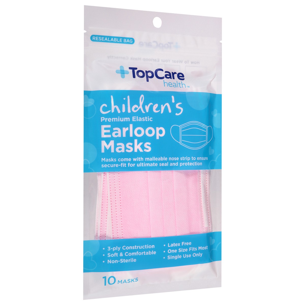 slide 12 of 13, TopCare Health Premium Elastic Children's Earloop Masks 10 ea, 10 ct