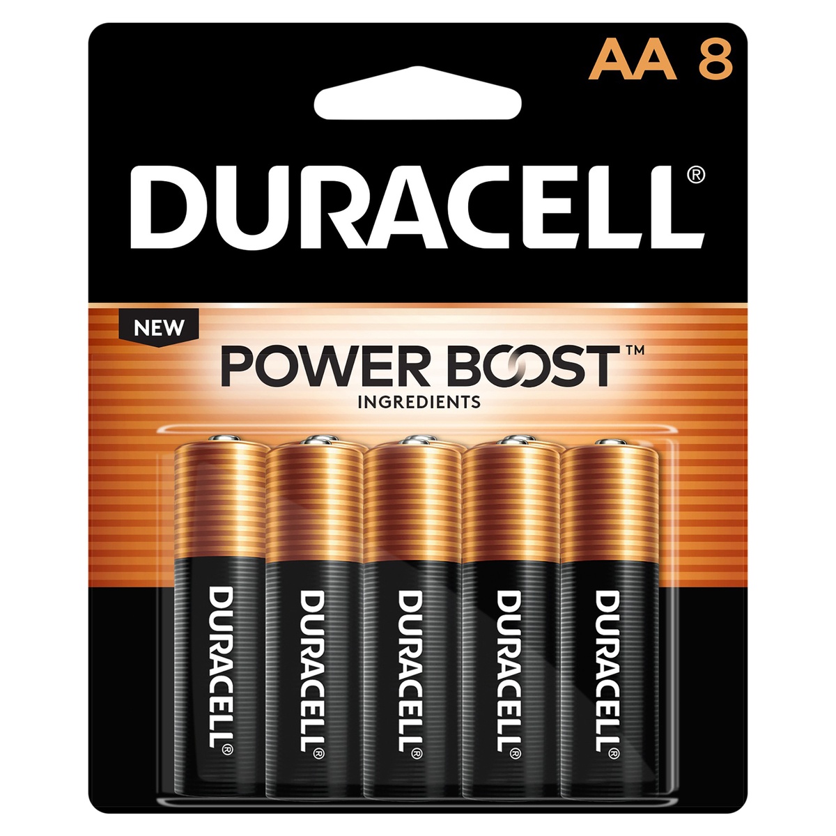 slide 1 of 1, Duracell Coppertop AA Alkaline Batteries, 8 ct