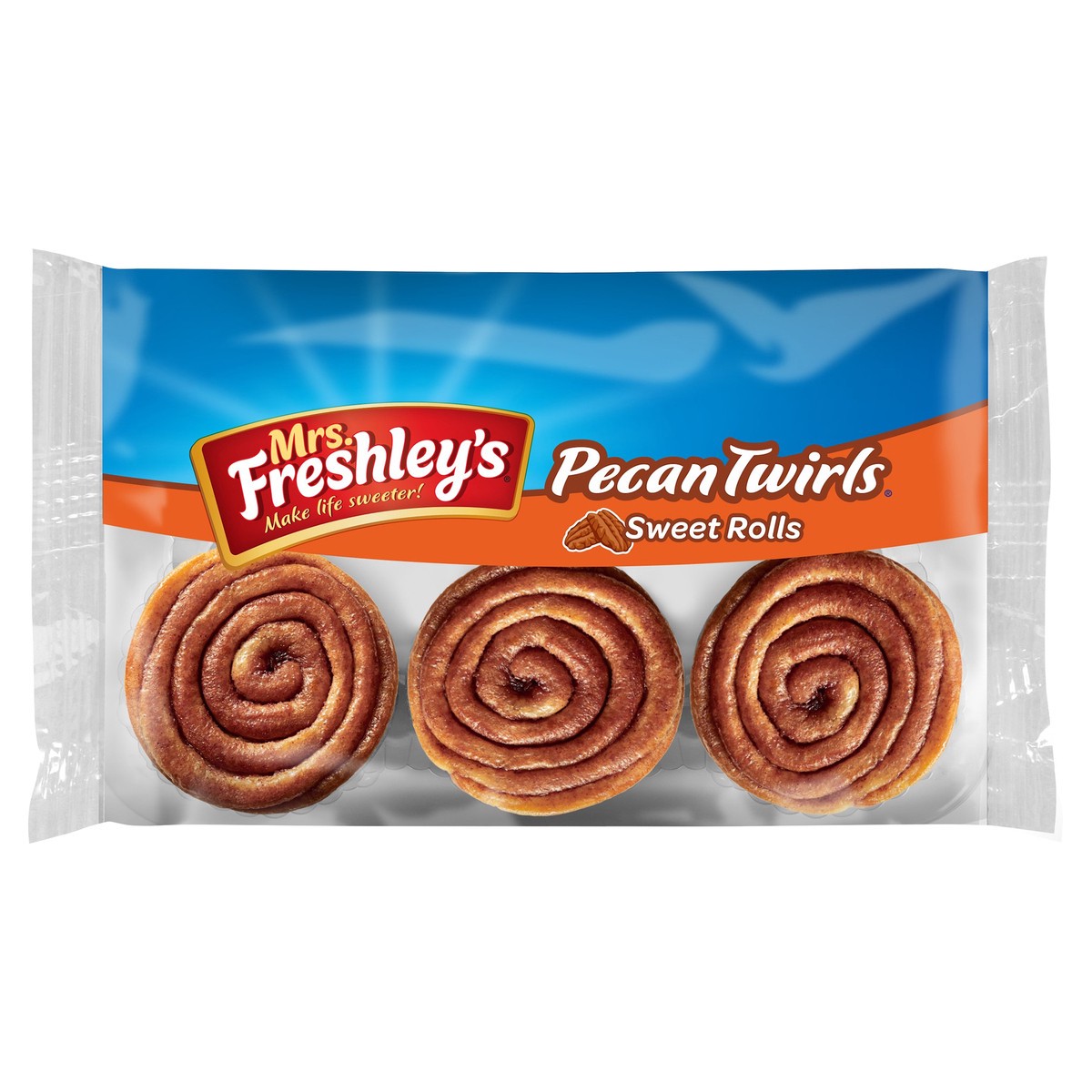 slide 2 of 12, Mrs. Freshley's Twirls™ Pecan Sweet Rolls 6 oz. Pack, 1 ct