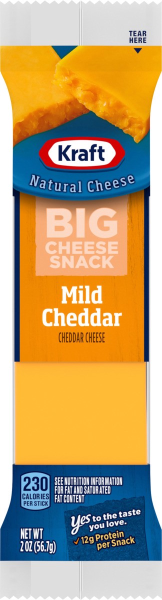 slide 8 of 9, Kraft Mild Cheddar Big Cheese Snack Bar, 2 oz Stick, 2 oz