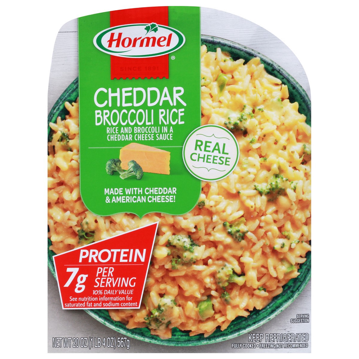 slide 8 of 15, Hormel Cheddar Broccoli Rice 20 oz. Tray, 20 oz