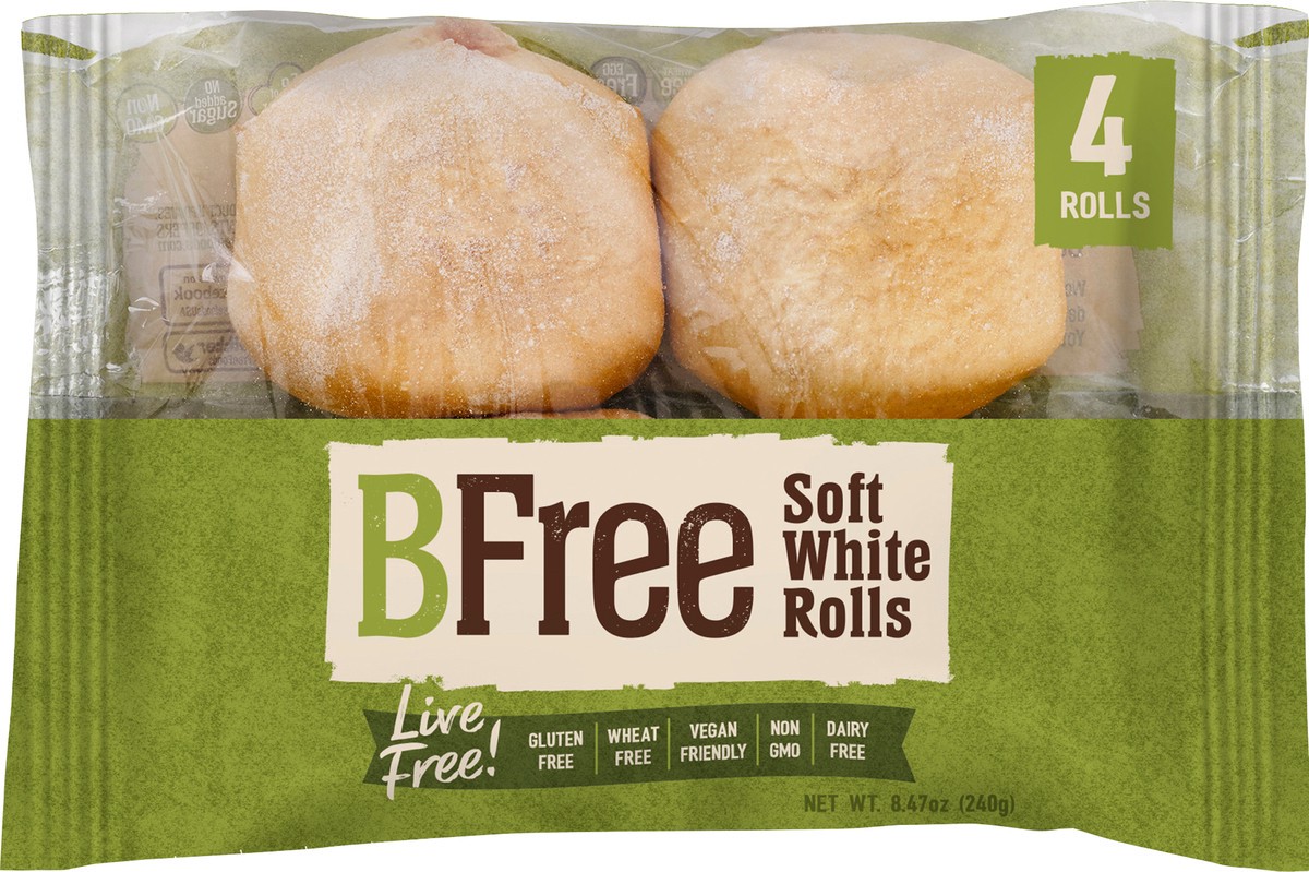 slide 1 of 2, BFree Gluten Free Soft White Dinner Rolls, 8.46 oz