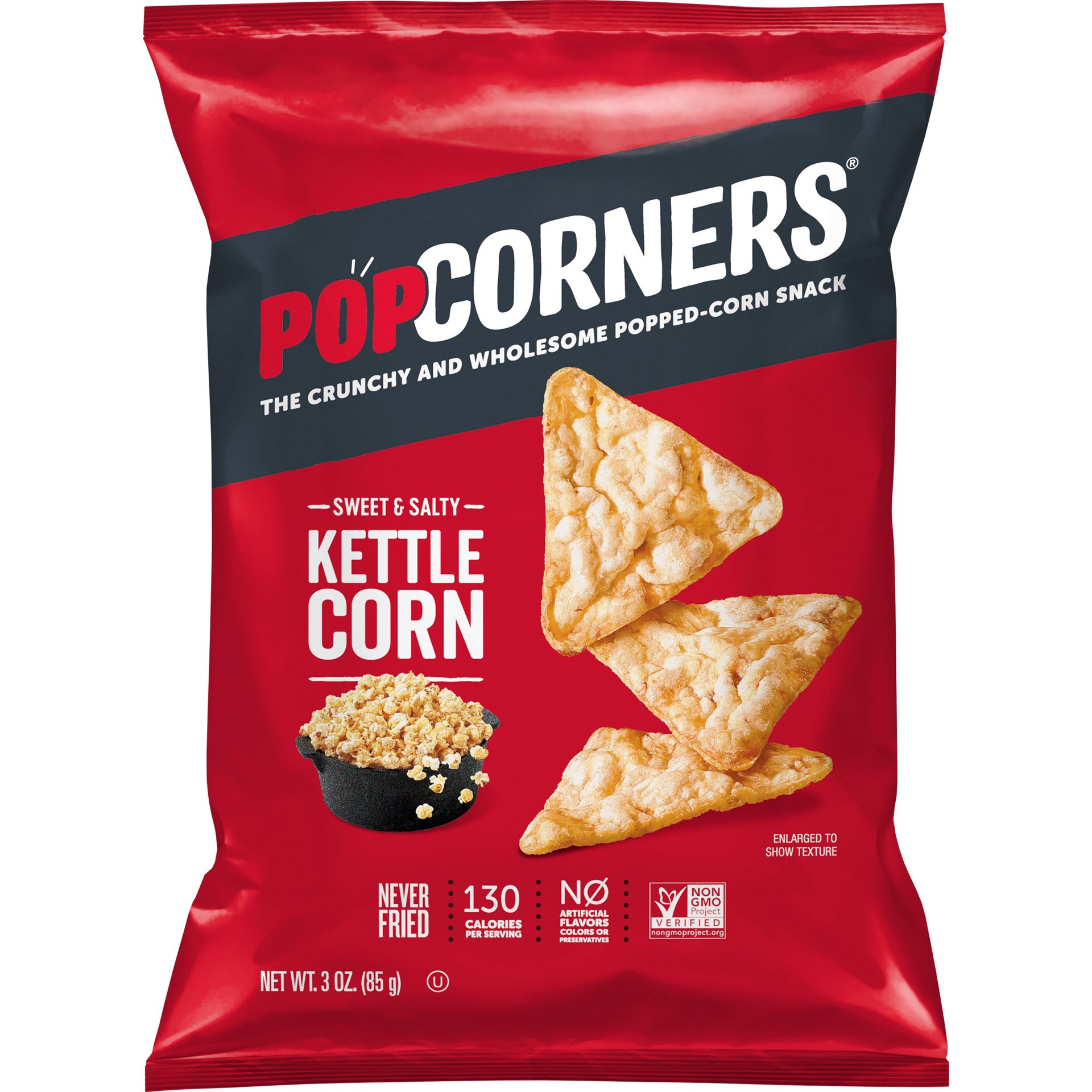 slide 1 of 6, Popcorners The Crunchy and Wholesome Popped-Corn Snack Sweet & Salty Kettle Corn 3 Oz, 3 oz