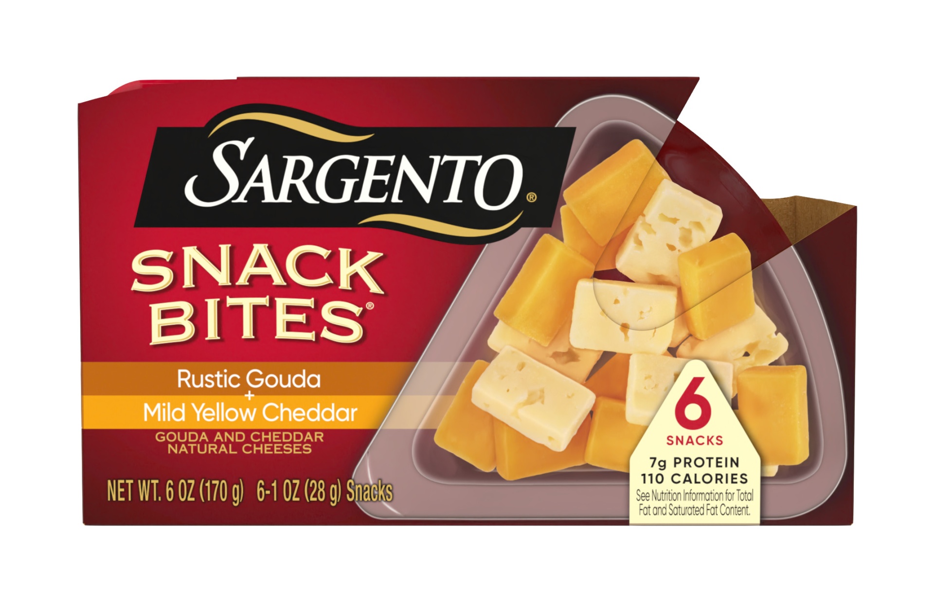 slide 1 of 7, Sargento Rustic Gouda & Mild Cheddar Cheese Snack Bites, 6 oz