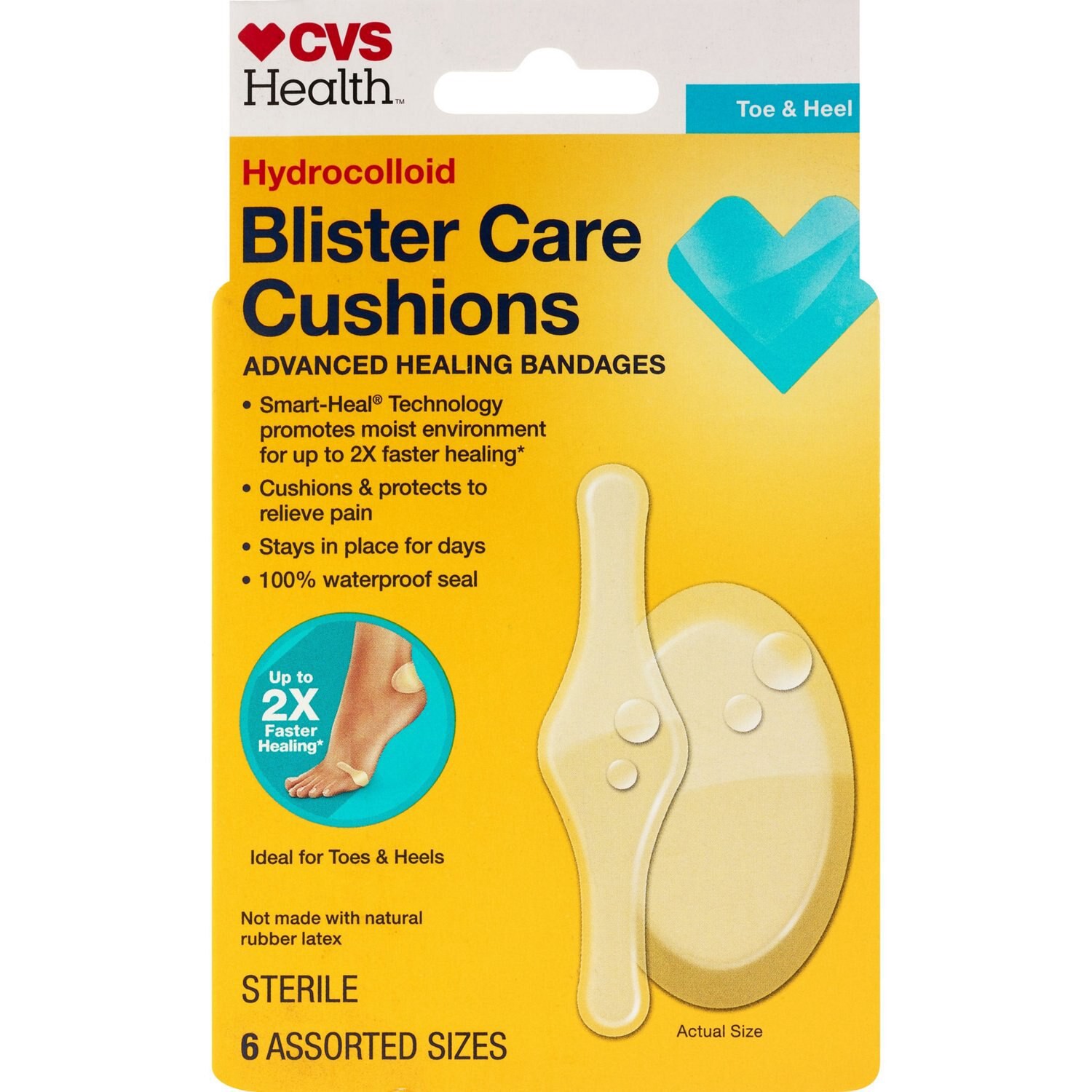 slide 1 of 5, CVS Health Advanced Healing Blister Care Cushions, 6 Assorted Sizes, 1 ct