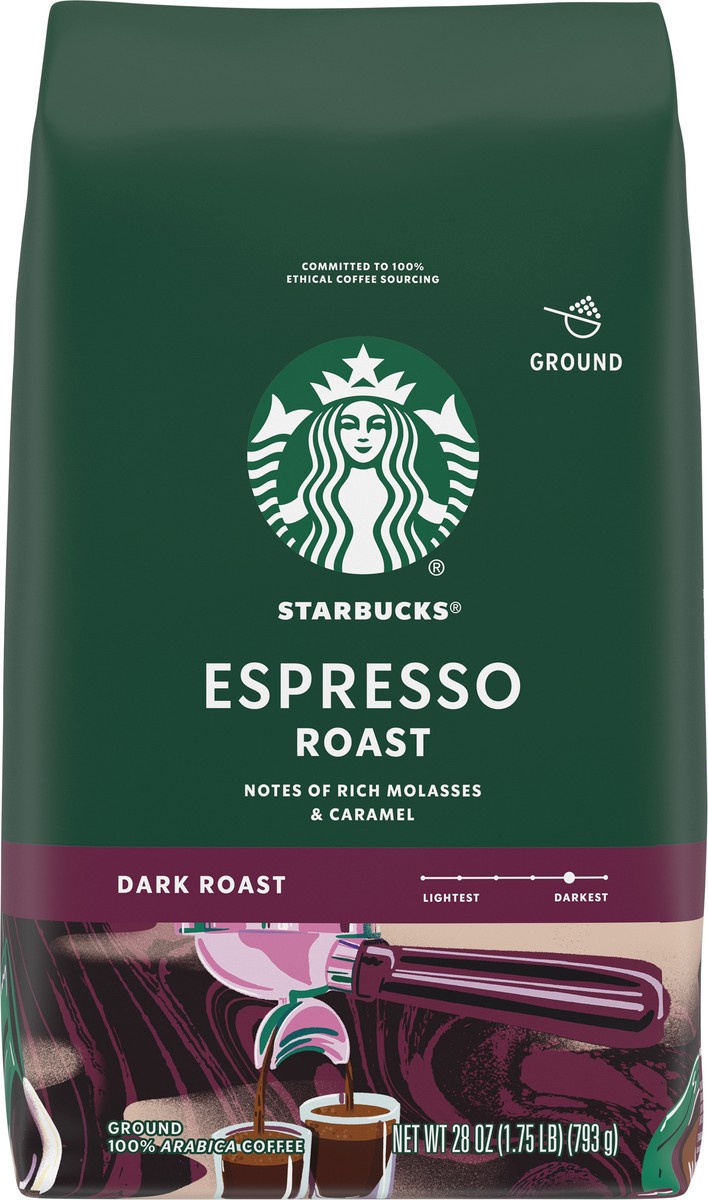 slide 2 of 13, Starbucks Espresso Roast Ground, 28 oz