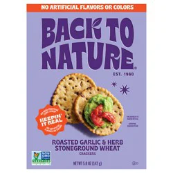 Back to Nature Roasted Garlic & Herb Stoneground Wheat Crackers