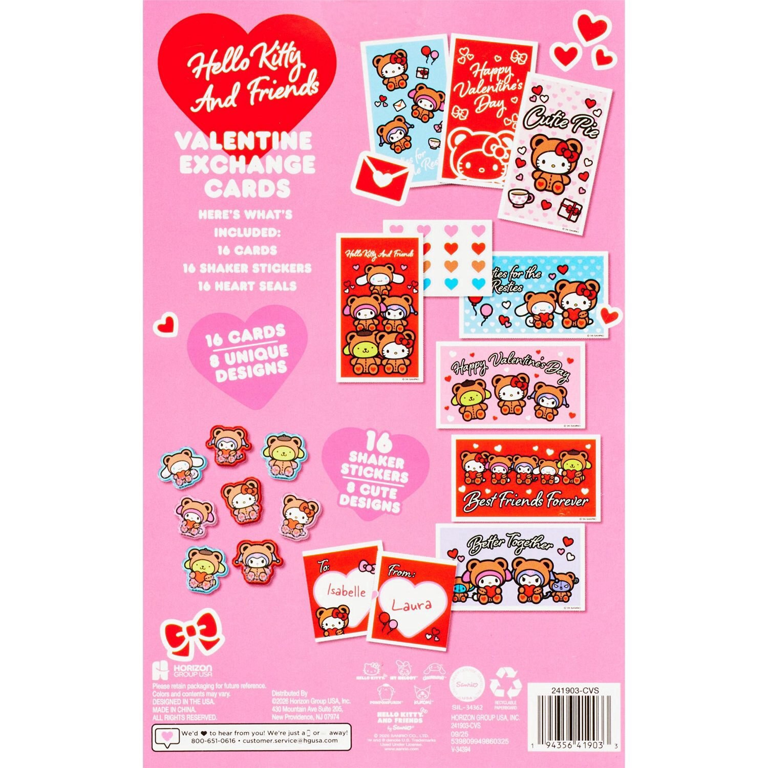 slide 2 of 2, Hello Kitty Valentine's Cards With Shaker Stickers, 16 Ct, 16 ct