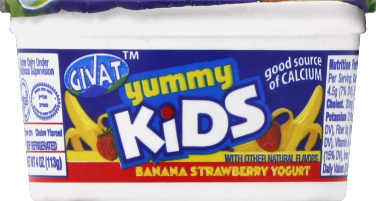 slide 3 of 3, Givat Kids Yogurt - Strawberry & Banana Yummy, 4 oz