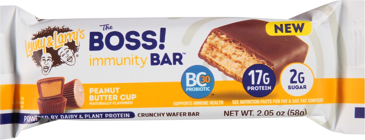 slide 2 of 9, Lenny & Larry's The Boss! Immunity Bar Crunchy Peanut Butter Cup Wafer Bar 2.05 oz, 2.05 oz