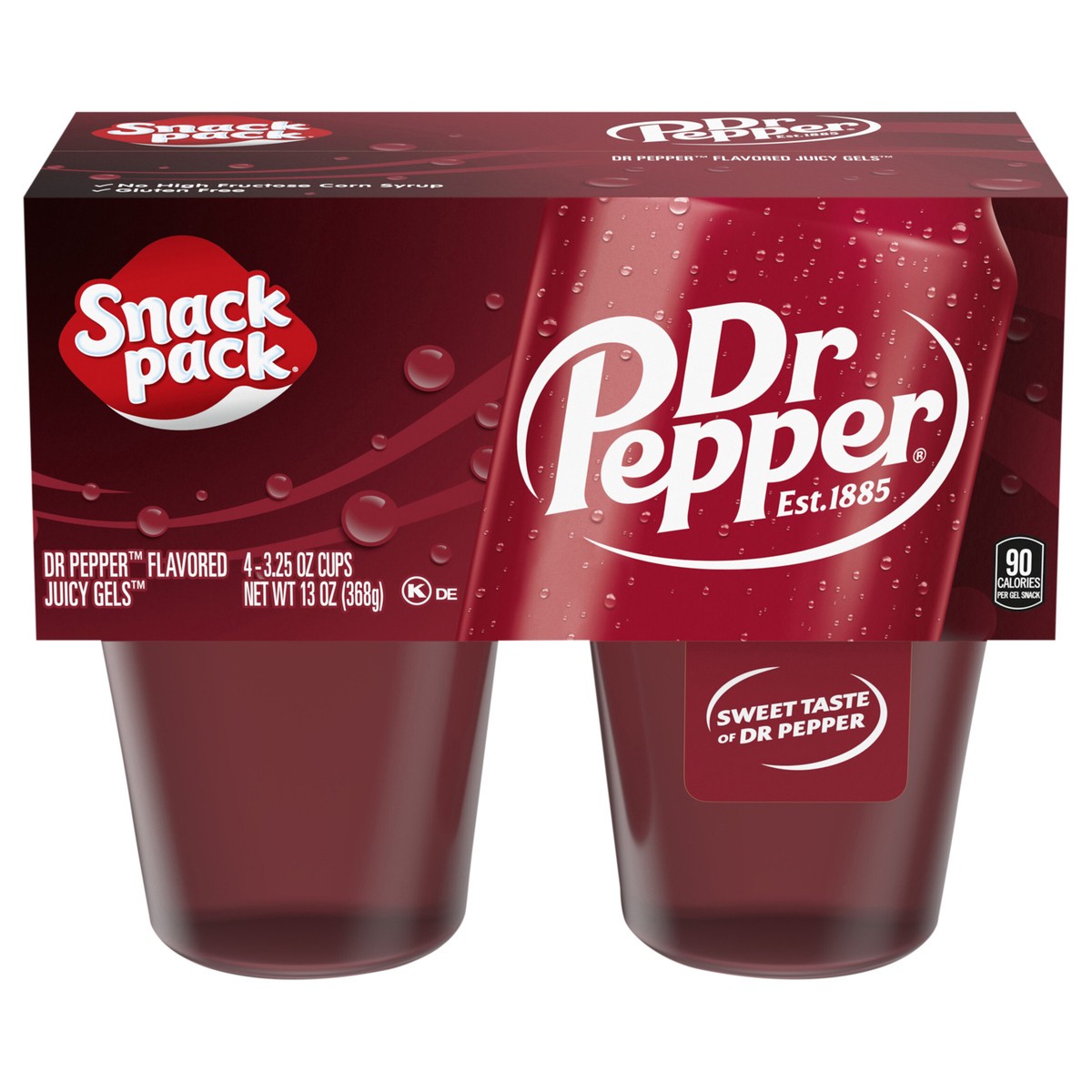 slide 1 of 14, Snack Pack Dr Pepper Juicy Gels Cups, 4 ct