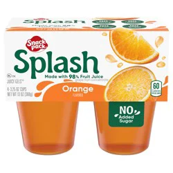 Snack Pack Splash Orange Flavored Juicy Gel Cups, 3.25 oz., 4-Count
