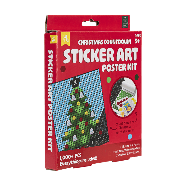 slide 7 of 7, Little Yellow Bicycle Holiday Countdown Sticker Art Poster Kit, 1 ct