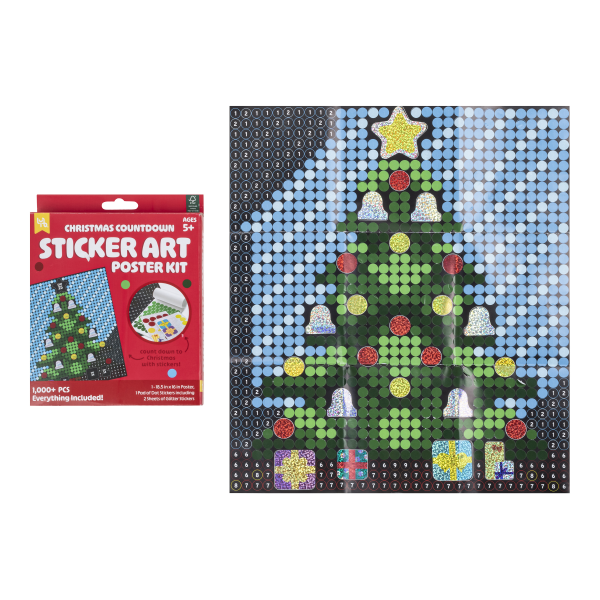 slide 6 of 7, Little Yellow Bicycle Holiday Countdown Sticker Art Poster Kit, 1 ct