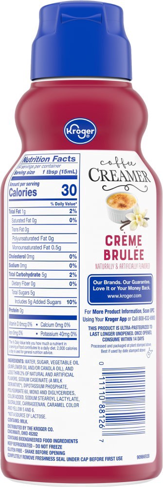 slide 2 of 7, Kroger Creme Brulee Coffee Creamer, 32 fl oz