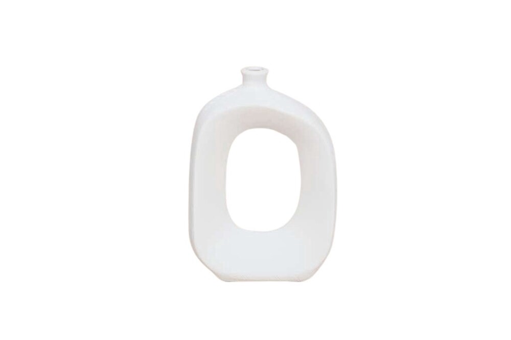 slide 1 of 1, SDS for HD Designs Porcelain Vertical Vase - White, 6.9 in