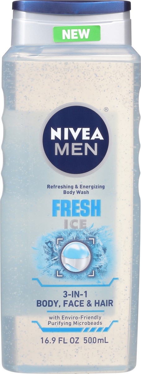 slide 5 of 10, Nivea Men Fresh Ice 3-in-1 Body Wash 16.9 fl oz Bottle, 16.9 fl oz