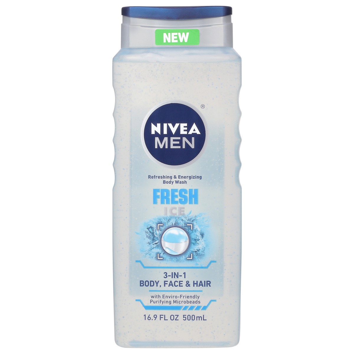 slide 1 of 10, Nivea Men Fresh Ice 3-in-1 Body Wash 16.9 fl oz Bottle, 16.9 fl oz