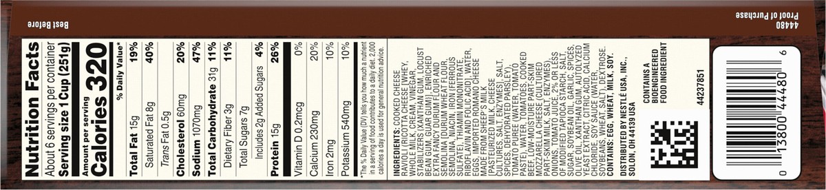 slide 2 of 15, Stouffer's Large Family Size Three Cheese Ravioli With Meat Sauce Frozen Meal, 52.88 oz