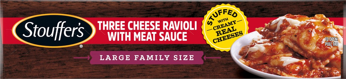 slide 14 of 15, Stouffer's Large Family Size Three Cheese Ravioli With Meat Sauce Frozen Meal, 52.88 oz