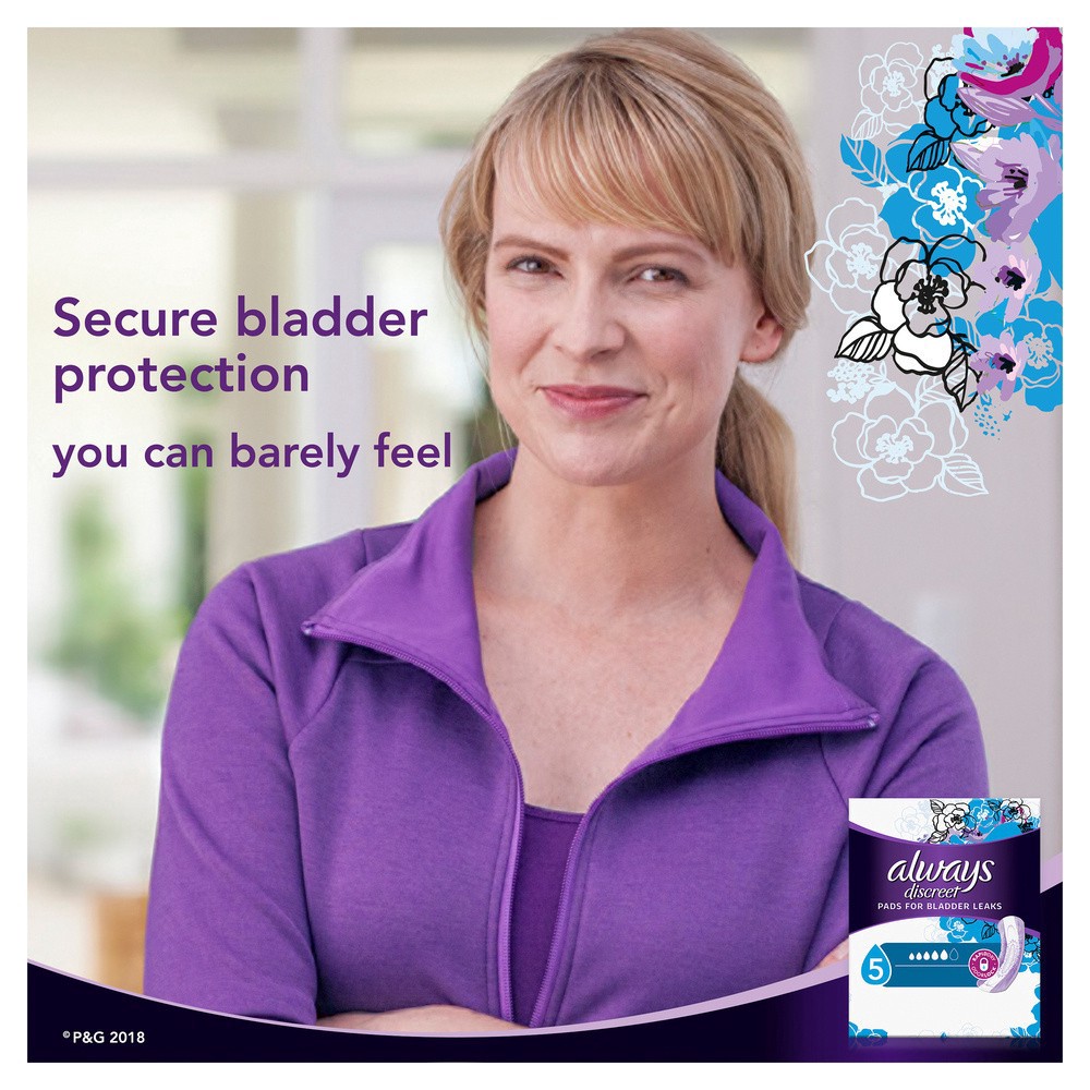 slide 4 of 5, Always Discreet Pad Maximum Long Length, 39 ct