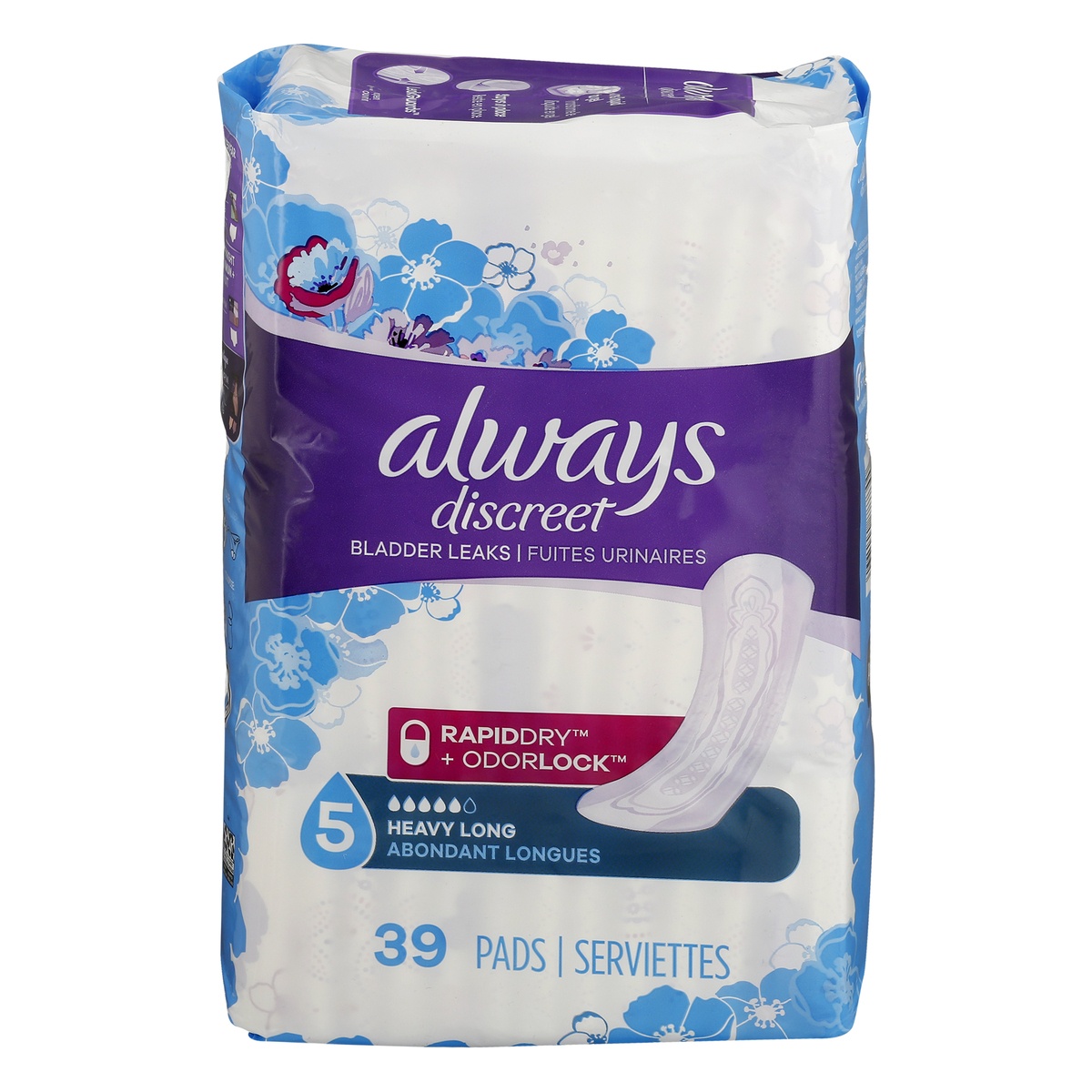 slide 1 of 5, Always Discreet Pad Maximum Long Length, 39 ct