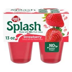 Snack Pack Splash Strawberry Flavored Juicy Gel Cups, 3.25 oz., 4-Count
