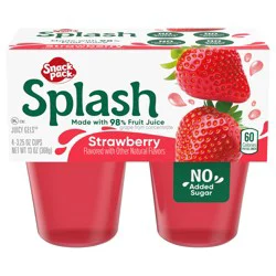 Snack Pack Splash Strawberry Flavored Juicy Gel Cups, 3.25 oz., 4-Count